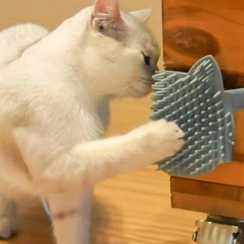 Cats Massage Brush Groomer Cat Self Groomer Silica gel Comb Brush Cat Rubs the Face With A Tickling Comb Cat Product