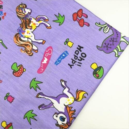Syunss,Purple Animal Paradise Print Cotton Fabric DIY Tissu Patchwork Telas Sewing Baby Toy Bedding Quilting Cloth Craft Tecido