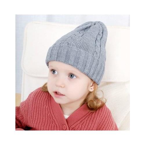 Newborn Thicken Warm Knitted Hat Baby Boy Earmuffs Caps Wool Knitted Beanies Crochet Beanie Children Winter Warmer Headwrap Hats