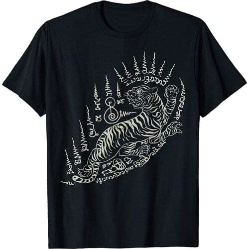 Sak Yant Thai Tattoo Powerful Tiger Magical Thailand Gift T-Shirt