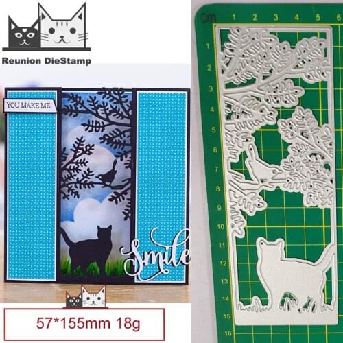 Kitten Cat Hollow Out Lace Metal Cutting Dies Decorative Scrapbooking Steel Craft Die Cut Embossing Paper Cards Stencils 2021