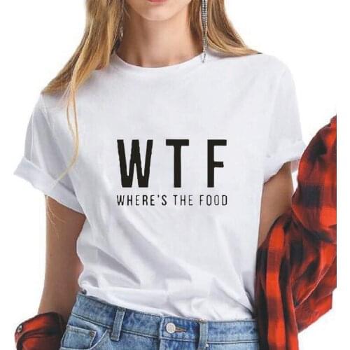 Wtf Wheres The Food Hipster Women T-shirt Casual Loose Plus Size Short Sleeve Cotton Camiseta Mujer Harajuku Fashion Tee Shirt