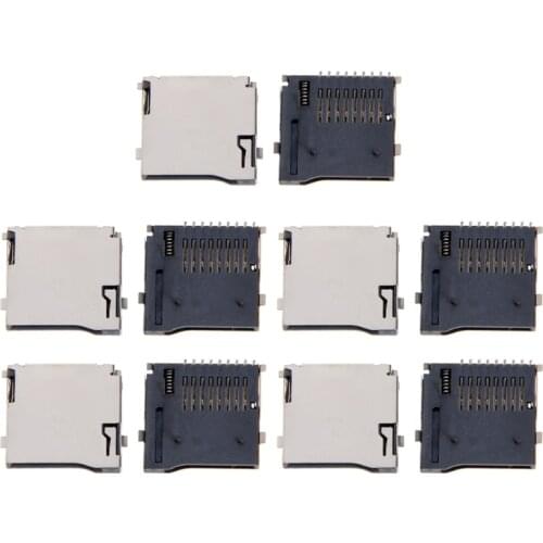 2019 New 10PCS Push-Push Type TF Micro SD Card Socket Adapter Automatic PCB Connector Electrical Equipment