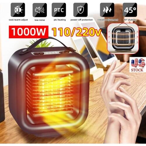 1000W 3 Modes Fast Electric Heater Fan Mini Portable Heater Stove PTC Ceramic Warmer for Household Indoor Heating Camping US