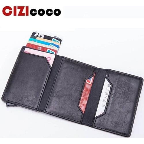 2019 New Style Credit Card Holder Business ID Card Holder With RFID Block Reading Magnetic Closure Card Cases Mini Zipper Wallet