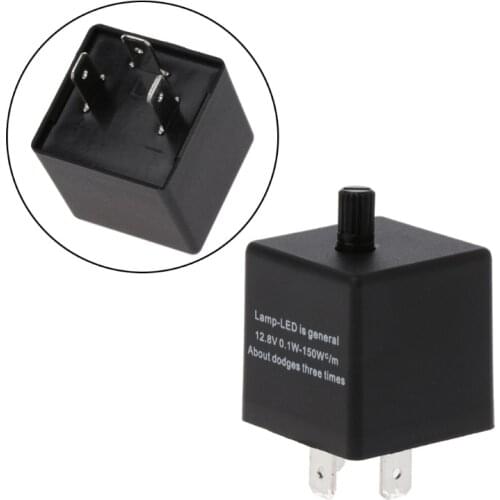 3pins Car Motorcycle Universal Adjustable LED Turn Signal Light Blinker Flasher Relay for most 12V Car or Motorcycle