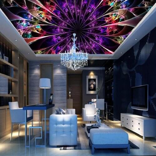 3D photo wallpaper Aesthetic dynamic aperture fashion KTV decoration ceiling murals custom HD wallpaper mural