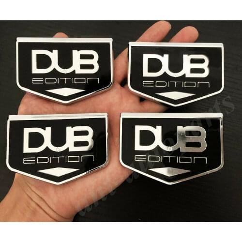 4pcs 3D DUB Edition Car Trunk Rear Fender Side Emblem Badge Decal Sticker