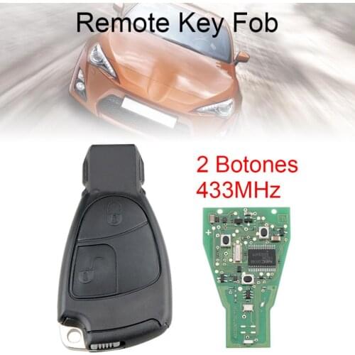 433Mhz 2 Buttons Smart Remote Car key Fob keyless entry system with circuit board Fit for Mercedes Benz B/C/E/ML/S/CLK/CL