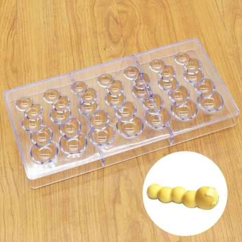 7 Caterpillars Polycarbonate PC Chocolate Mold DIY 3D Lollipop Fondant Candy Cake Molds Kitchen Baking Pastry Tools