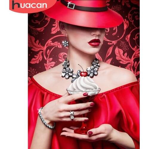 HUACAN 5d Diamond Painting Mosaic Woman Home Decor Full Square/round Diamond Embroidery Portrait Lady Crystal Diamond Art