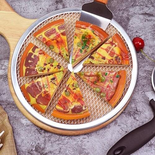 Non stick Pizza Screen Pan Baking Tray Metal Net New Seamless Aluminum Metal Net Bakeware Kitchen Tools Pizza 6-10 inch