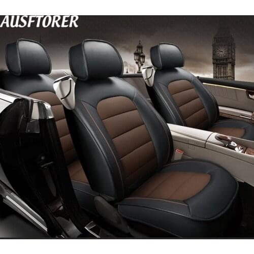 AUSFTORER Full Set Cowhide Cover Seat Car for BMW 5 Series GT 528i 535i 550i Automobiles Leather Seat Covers Cushion Accessories