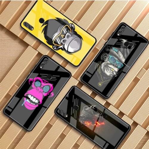 Orangutan DIY Luxury Tempered Glass Phone Case For Huawei P20 P30 P40 Lite PRO Mate 20 30 Lite Pro Cover shell