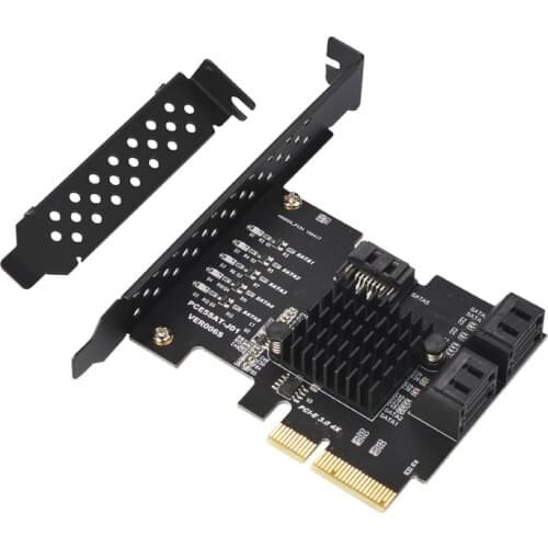 Add On Cards PCI-E SATA PCI Express SATA 3 Controller PCIE SATA HUB 5 Port SATA3 6Gbps Adapter + Low Profile Bracket for Desktop