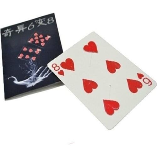 Fantastic 6 To 8 Moving Point Card For Magician Gimmick Close Up Magic Tricks Card For Professional Magician Magic