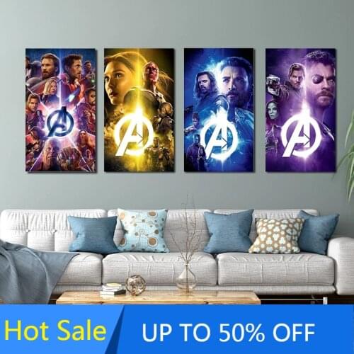Marvel Avengers Captain America Canvas Painting Wall Art Anime Spiderman Iron Man Posters And Prints Pictures Living Room Decor