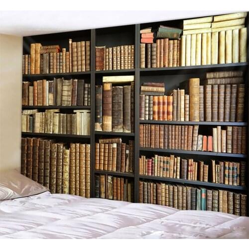 Bookshelf Poster Printing Bedroom Tapestry Home Art Deco Sofa Blanket Hippie Sheets Bohemian Decoration Yoga Mat