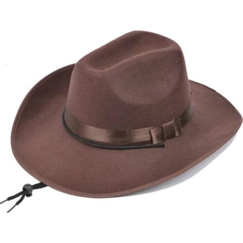 H7539 Cowboy Hat Fashion Gentleman Men Jazz Cap Korean Casual British Retro Women Pure Color All-match Sunscreen Climbing Hats