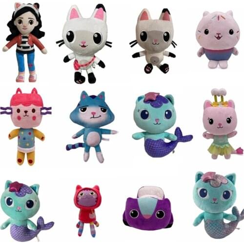 Gabbys Dollhouse Plush Toys Mermaid Plush Doll Soft Stuffed Animal Lovely Plushies Toy for Kids Birthday Xmas Gift Toy