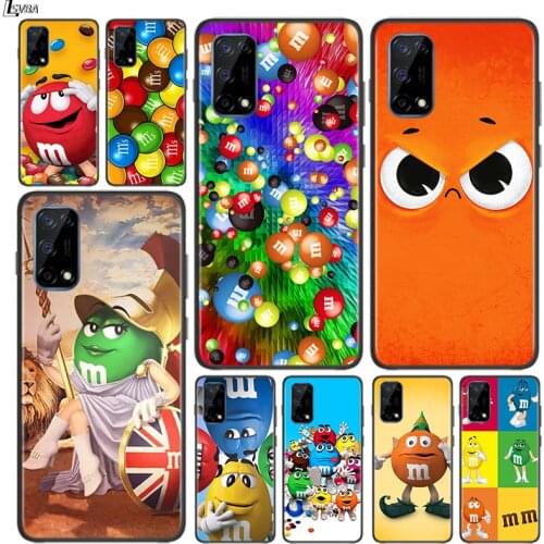 Cute MM Chocolate for OPPO Realme V15 X5 X3 X50 X7 X2 C17 C11 C3 C2 7 7i 6 6S 6i 5 Narzo 20 Pro Black Phone Case