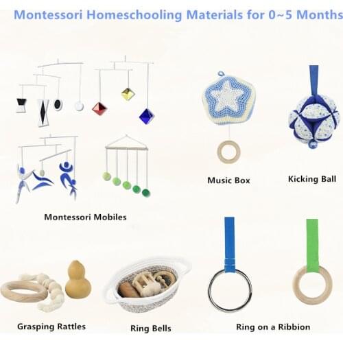 Baby Toys 0~5Months Montessori Materials to Support Development Hand-Eye Coordination Exercise Early Educational Toy