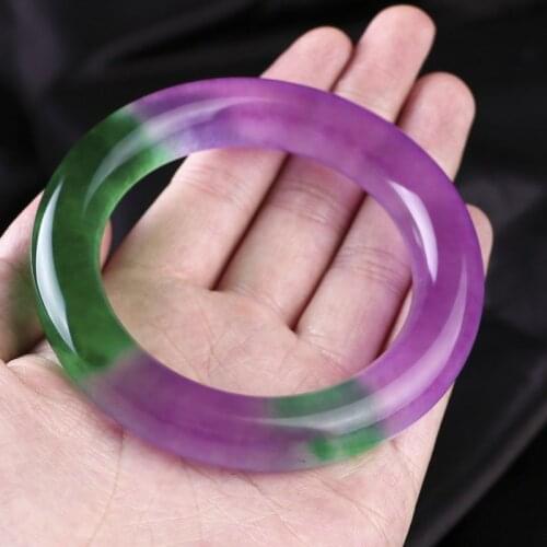 Class A Natural jadeit High ice Purple floating green Bracelet jewelry jade bangles Real jade women gift bracelet