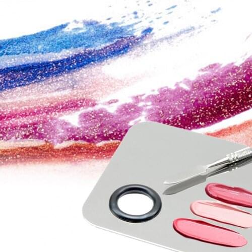 Stainless Steel Makeup Mixing Color Palette Smooth Surface Multifunctional Various Shapes Mixing Plate for Cosmetic Nail Polish