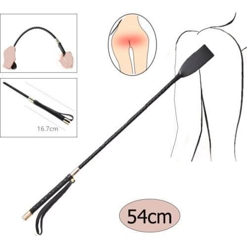 Bondage Slim Whip PU Leather Riding Long Horse Spanking BDSM Lash Fetish Flogger Sex Product For Couples Women Adult Games 54CM