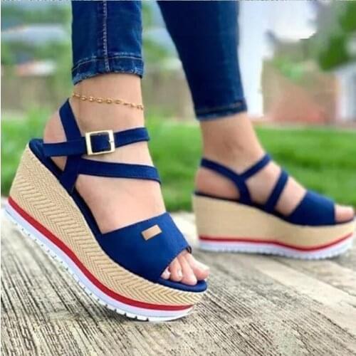 New Female Flat Shoes Summer Vulcanized Shoes Solid Thick Bottom Womens Sandals Fashion Casual Woven Style Women Shoes