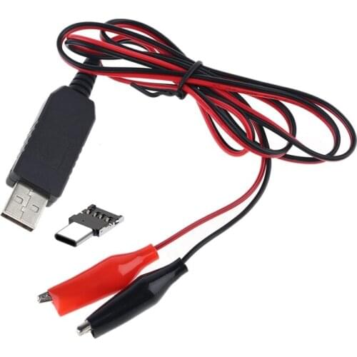 DIY 2in1 Type C USB to 1.5V 3V 4.5V 6V Power Cable AA AAA C D Size Battery Eliminator for LED Light Toys Walkie Talkie E56B
