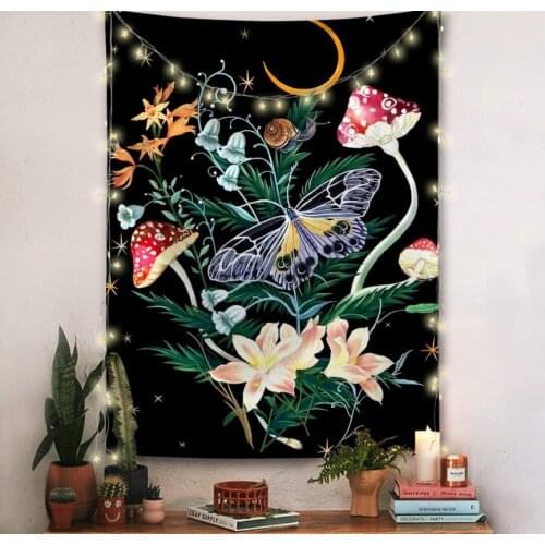 Nordic psychedelic hanging fabric background wall covering home decoration wall blanket tapestry bedroom wall hanging 95*73cm