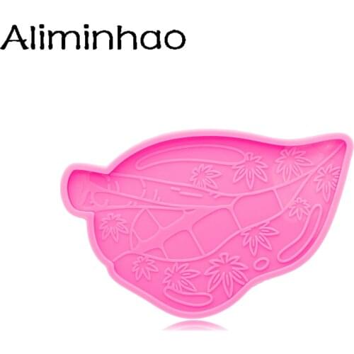 DY1001 Super Glossy Shiny Leaves Geode Coaster Silicone Mold, Leaves Resin Molds DIY Crafting Molds with Epoxy, Home Decoration