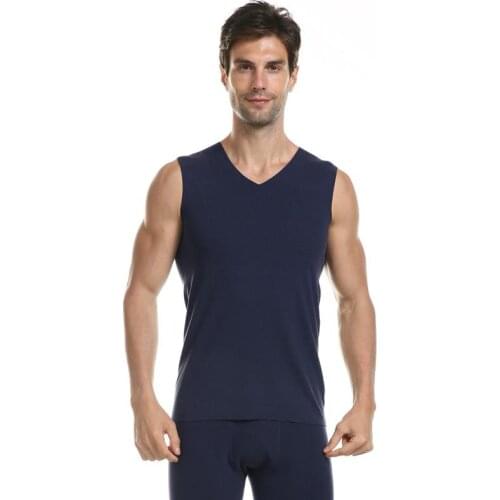 Keep Warm Sleep Top Men Solid V-Neck Sleepwear Casual Male Sleeveless Nightwear Loose Nighty Shirt Plus Size 3XL 4XL Home Wear