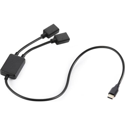 Type-C to Dual Ports USB-C Female Hub Cable For Laptop PC & Mouse & Flash Disk