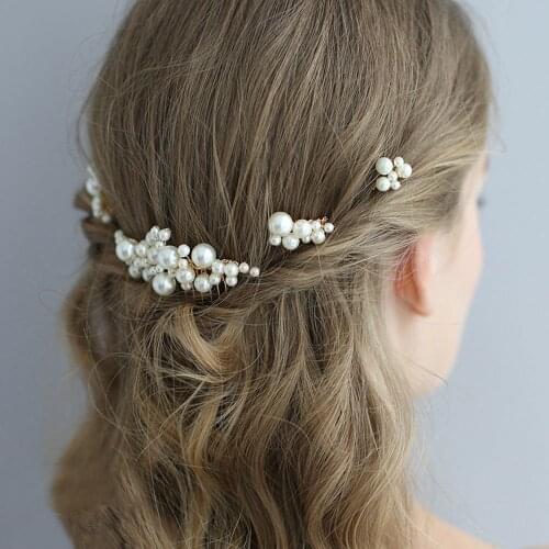 Women Pearl Hair Pins for Bridal Wedding Hair Pins Bridal Barrettes Hair Comb Hair Sticks Bride Elegant Jewelry Hair Accessories
