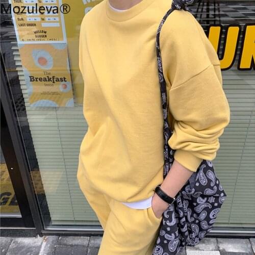 Mozuleva New 2020 Autumn Women sweater 2 Piece Sets Long Sleeve Sportwear Pullover Sweater And Pant Suit 2 PCS Outfits 6 colors