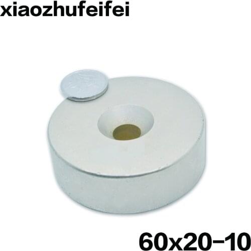 5 pcs 60*20 NdFeB Lifting Ring Magnet Dia. 60x20 mm with M10 Screw Countersunk Hole 10 mm Neodymium Rare Earth Permanent Magnet