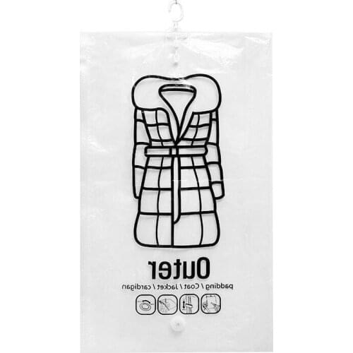 1PC Hanging Clothes Compression Bag Foldable Transparent Vacuum Bags Household Clothing Dust Cover Clothes Organize Storage Bags