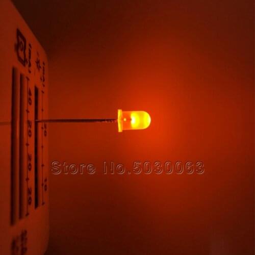 100pcs/lot 5MM foggy mist round head DIP long pin LED F5 orange light emitting diode high-light bulb