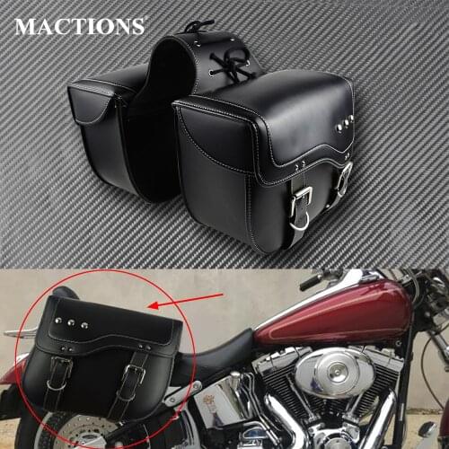 2xUniversal Motorcycle Saddlebags Tool Luggage Side Bag PU Leather Storage Bags For Harley Dyna For Yamaha For Honda For Ducati