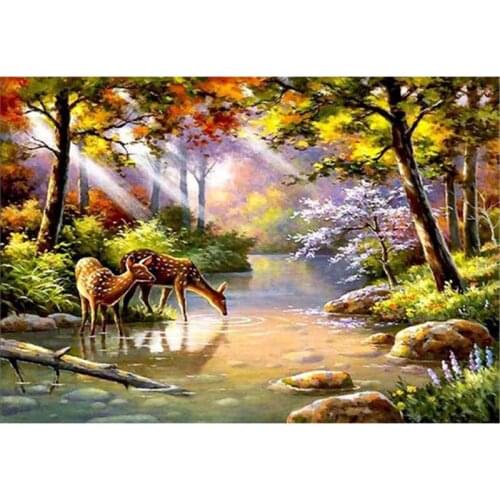 Paintings Deer Full Square Drill DIY 5D Diamond Painting Embroidery Full Round Mosaic Cross stitch Animal Bear Home Decoration
