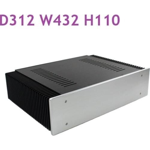 Size D312 W432 H110 All Aluminum Class A Chassis Tube Power Amplifier Case DIY Preamplifier Box WA61 Hifi Home Audio Enclosure