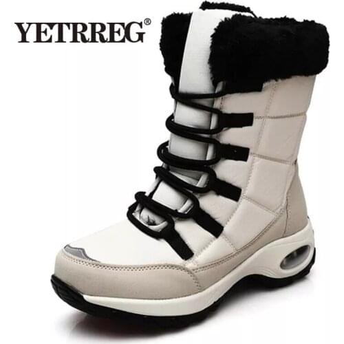 High Quality Waterproof Winter Women Boots Warm Plush Womens Snow Boots Outdoor Non-slip Sneakers Fur Platform Ankle Boots