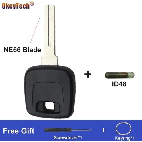 OkeyTech Transponder Key Shell Case Fob For Volvo XC70 XC60 S40 850 V40 C70 960 S70 D30 With ID48 Chip NE66 Blade Replacement