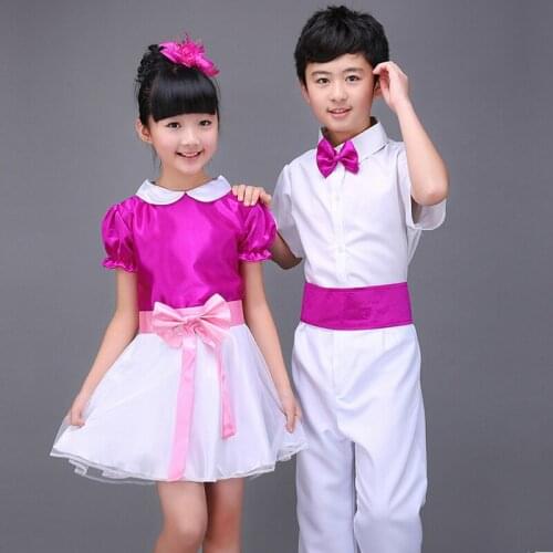 Childrens jazz dance Latin dance chorus costumes uniforms school uniform girls boys host dress poetry reading costumes