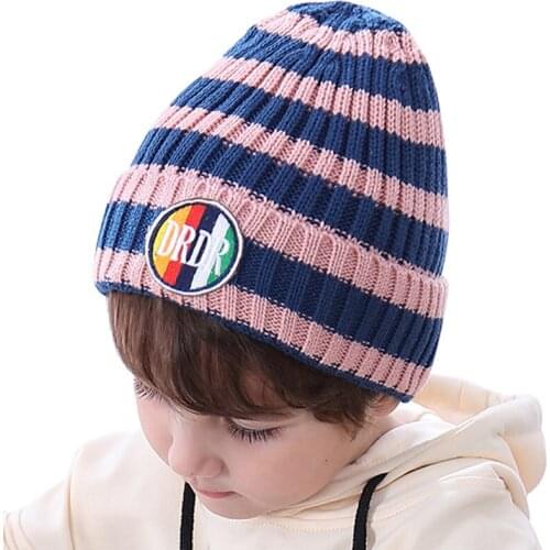 Baby Winter Hat Cap Boy Girl Beanie for Infant Toddler Kids Crochet Knitted Stripes Hats Warm Fashion Cute 5-24 Months