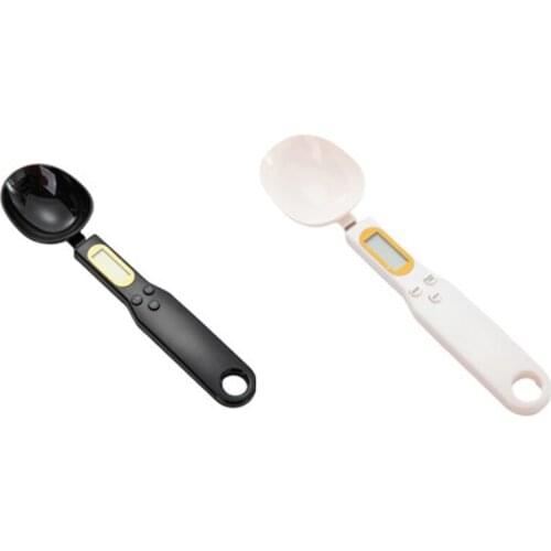 Food Scale Spoon Digital Measuring Spoon Scale Digital Display Accurate Electronic Measuring for Kitchen Black and White