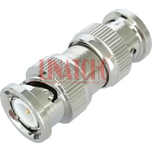 CCTV cable connect 50 ohm brass double BNC male to BNC male straight conventor adaptor