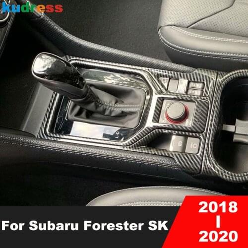 For Subaru Forester SK 2019 2020 Carbon Fiber Car Gear Shift Panel Frame Cover Trim Styling Sticker Interior Accessories LHD/RHD